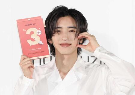発表会に登場した道枝駿佑（撮影・佐々木彰尚）