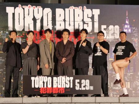 イベントに出席した（左から）パク・ジファン、オム・ギジュン、福士蒼汰、水上恒司、ユンホ、内田英治監督、とにかく明るい安村