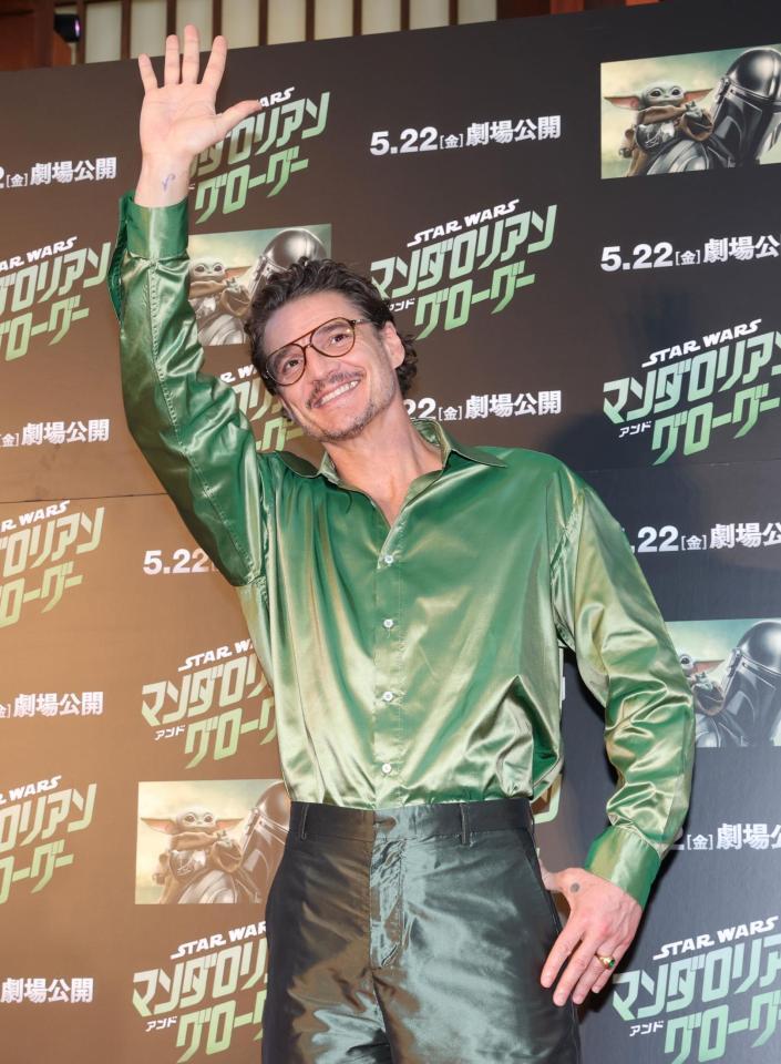 映画「スター・ウォーズ／マンダロリアン・アンド・グローグー」ジャパンプレミアに登場したペドロ・パスカル（撮影・伊藤笙子）