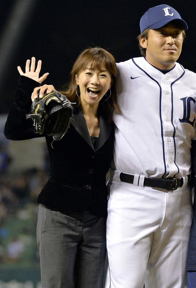 木佐彩子と西武時代の石井一久さん（２０１３年１０月）