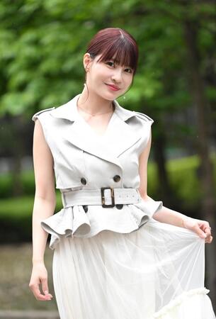 透明感が魅力的な岸明日香（撮影・堀内翔）