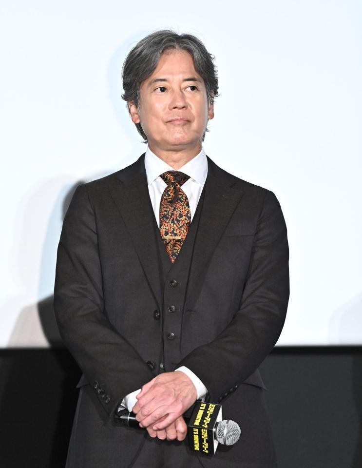 公開初日舞台あいさつに登壇した唐沢寿明（撮影・開出牧）