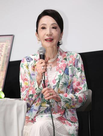 夫・故篠田正浩監督について語った岩下志麻＝Ｂｕｎｋａｍｕｒａル・シネマ渋谷宮下（撮影・金田祐二）