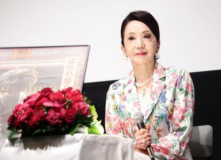 夫・故篠田正浩監督について語った岩下志麻＝Ｂｕｎｋａｍｕｒａル・シネマ渋谷宮下（撮影・金田祐二）