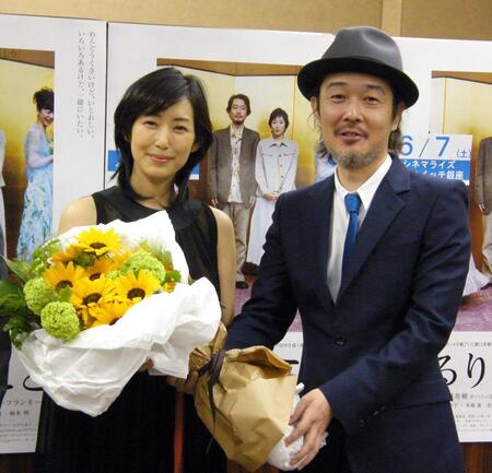 ２００８年５月、出産から３カ月未満でイベントに登場した木村多江。映画「ぐるりのこと。」試写会で