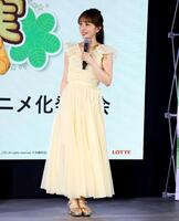 　ロッテ「パイの実」アニメ化発表会に出席した百田夏菜子