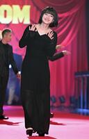 登壇する蒔田彩珠＝東京有明アリーナ（撮影・堀内翔）