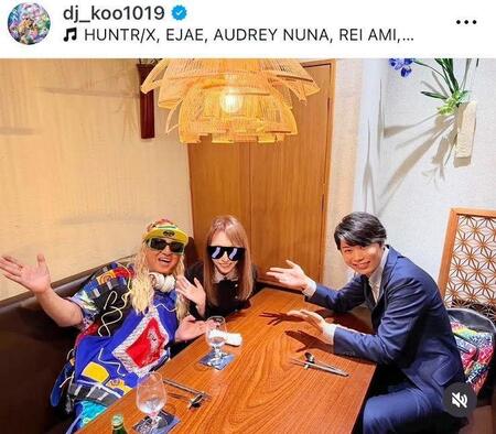 妻（中央）と。ＤＪ　ＫＯＯのインスタグラム＠ｄｊ＿ｋｏｏ１０１９より 