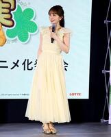 都内でロッテ「パイの実」アニメ化発表会に出席した百田夏菜子＝１日