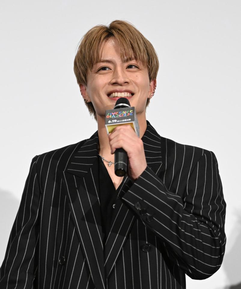 映画舞台あいさつに登場した白濱亜嵐（撮影・堀内翔）