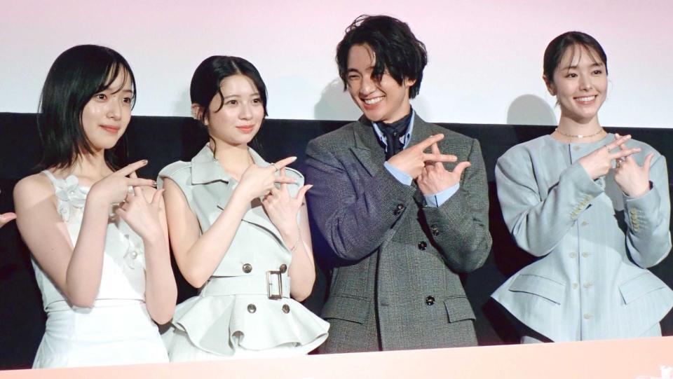 　（左から）早瀬憩、桜田ひより、木戸大聖、唐田えりか