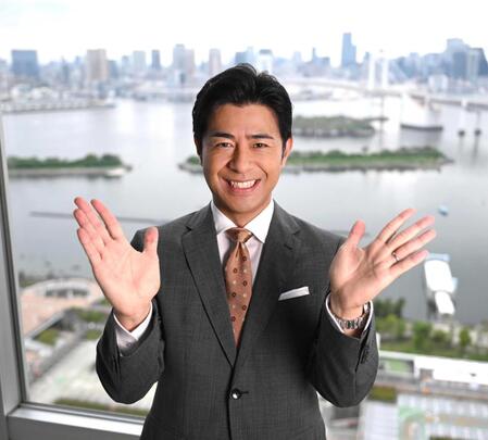 　仕事と育児を両立する榎並大二郎アナウンサー（撮影・堀内翔）