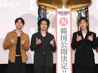 　撮影秘話を語った（左から）福士蒼汰、水上恒司、ユンホ