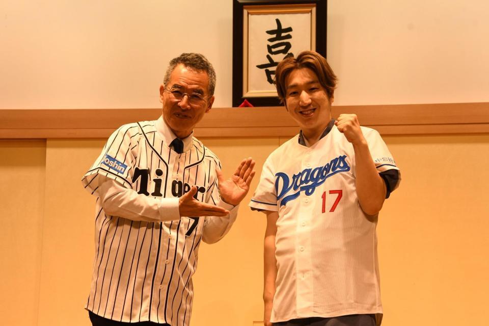 プロ野球応援ウィーク２０２６の取材会に出席した伊藤史隆（左）と桂三実