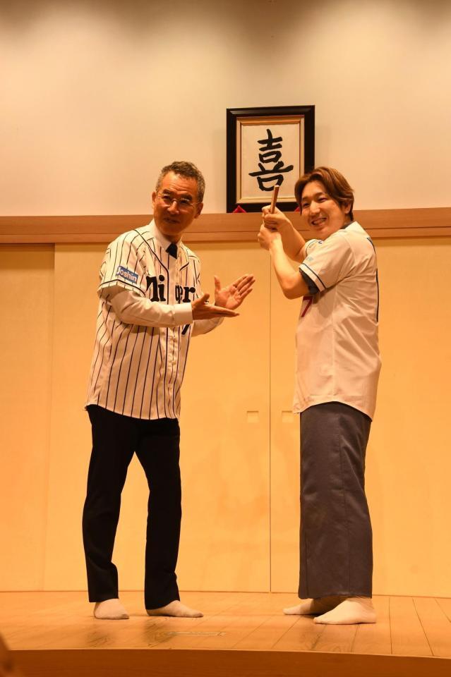プロ野球応援ウィーク２０２６の取材会に出席した伊藤史隆（左）と桂三実