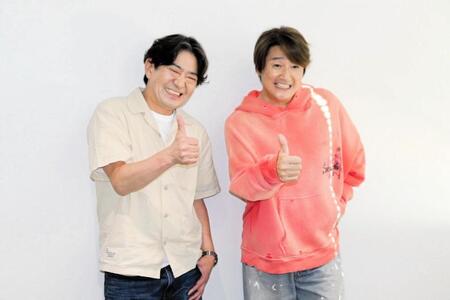 テレビ大阪「大阪おっさんぽ」の取材会に出席したメッセンジャー・黒田有（左）と近藤真彦