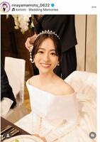 山本里菜アナが撮影した田村真子アナの貴重な１枚。山本のインスタグラム＠ｒｉｎａｙａｍａｍｏｔｏ＿０６２２より 