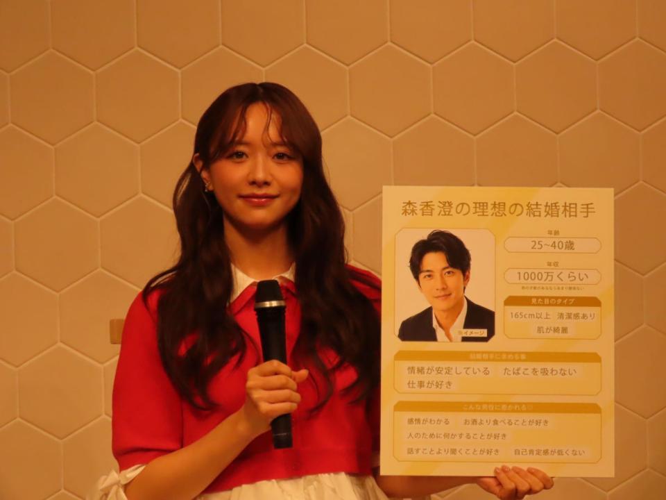 「ＡＢＥＭＡ」番組「時計仕掛けのマリッジ」の合同取材会に出席した森香澄＝９日