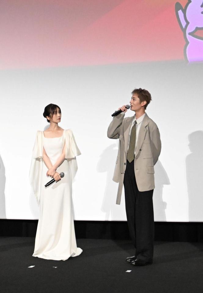 １１日の映画「ラブ≠コメディ」完成披露試写会　長濱ねる、塩野瑛久（撮影・堀内翔）