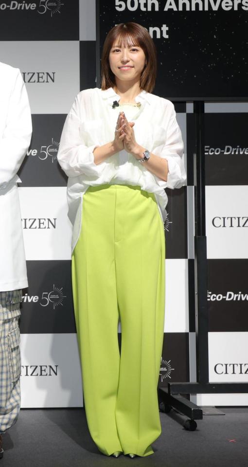 ほほ笑む若槻千夏（撮影・吉澤敬太）