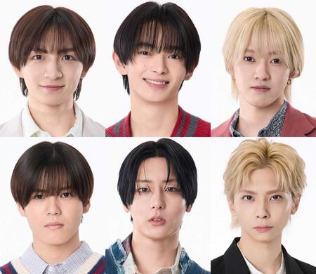 舞台「百鬼夜鏡」に出演する（上段左から）川﨑皇輝、内村颯太、元木湧、（下段左から）北川拓実　安嶋秀生　松尾龍　