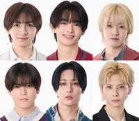 舞台「百鬼夜鏡」に出演する（上段左から）川﨑皇輝、内村颯太、元木湧、（下段左から）北川拓実　安嶋秀生　松尾龍　