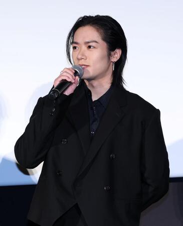 「ＨＩＧＨ＆ＬＯＷ　１０ｔｈ　ＡＮＮＩＶＥＲＳＡＲＹ　スペシャル舞台あいさつ付き上映会」に登場した川村壱馬（撮影・伊藤笙子）
