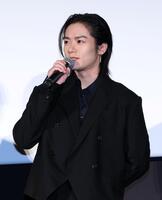 「ＨＩＧＨ＆ＬＯＷ　１０ｔｈ　ＡＮＮＩＶＥＲＳＡＲＹ　スペシャル舞台あいさつ付き上映会」に登場した川村壱馬（撮影・伊藤笙子）