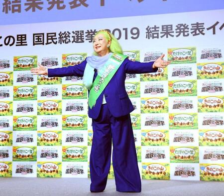 投げキッスをする美輪さん＝１９年