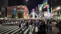 試合前から人で溢れかえるスクランブル交差点＝東京・渋谷スクランブル交差点