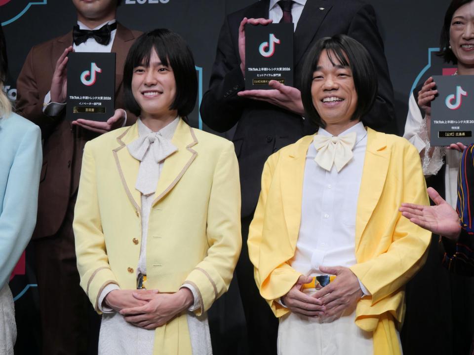 似ていると話題のおヨネ（左）とＣＯＷＣＯＷ多田健二