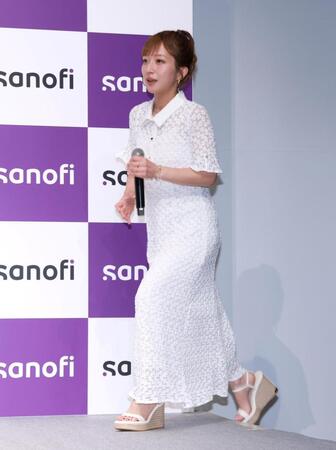セミナーにゲストとして登場した辻希美（撮影・伊藤笙子）