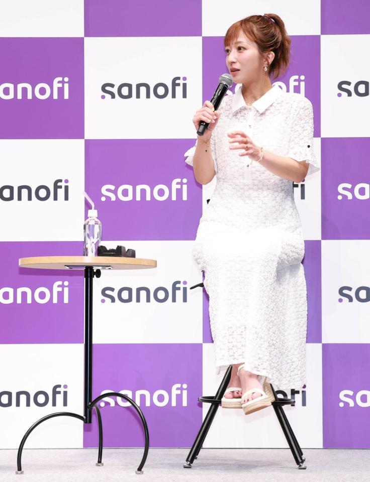 セミナーにゲストとして登場した辻希美（撮影・伊藤笙子）