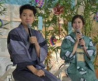 クロストークで盛り上がる磯村勇斗（左）と今田美桜＝テレビ朝日（撮影・持木克友）