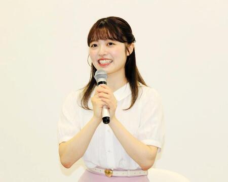 取材会に出席したカンテレの柏原怜奈アナウンサー