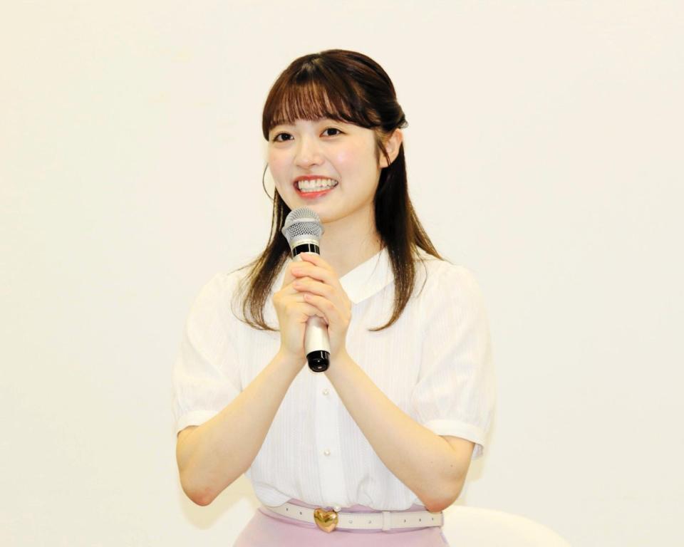取材会に出席したカンテレの柏原怜奈アナウンサー