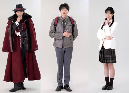 テレビ朝日系特撮ドラマ「仮面ライダーマイス」への出演が解禁された（左から）東啓介、秋谷郁甫、堀川梨心　