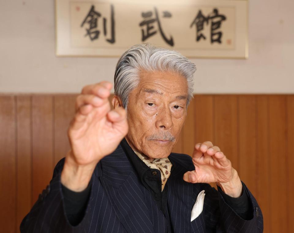 ８０歳現役で活躍するアクション俳優・倉田保昭（撮影・佐々木彰尚）