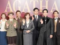 取材会に出席した（左から）内田未来、渡邉蒼、原田優一、花總まり、上原理生、黒羽麻璃央、東山光明