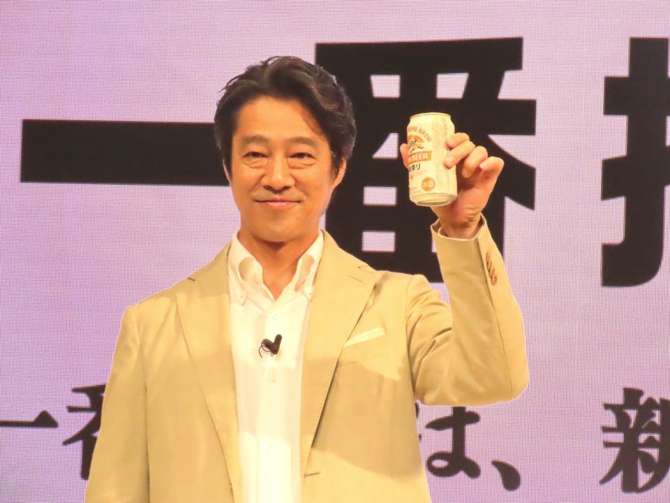「一番搾り　ＡＣＴＩＯＮ」発表会に出席した堤真一