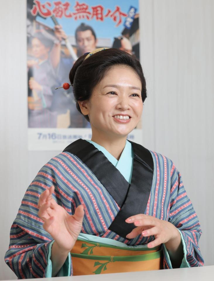 映画「侍タイムスリッパー」での思い出を話す沙倉ゆうの（撮影・西岡正）