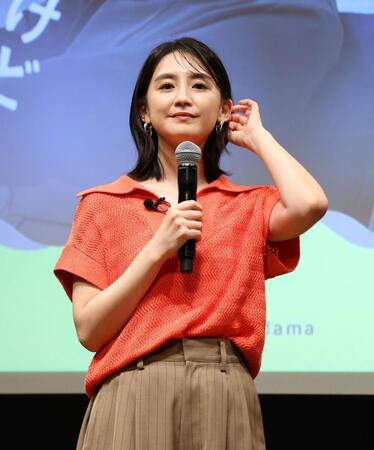 会見を行ったフジテレビ・宮司愛海アナウンサー（撮影・石井剣太郎）
