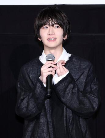 映画「口に関するアンケート」ティーチイン舞台あいさつに登場した板垣李光人＝東京・新宿ピカデリー（撮影・伊藤笙子）