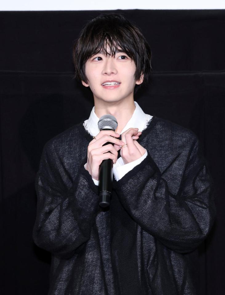 映画「口に関するアンケート」ティーチイン舞台あいさつに登場した板垣李光人＝東京・新宿ピカデリー（撮影・伊藤笙子）