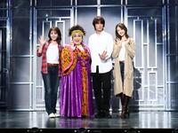 ミュージカル「ゴースト」囲み取材に出席した（左から）竹内夢、森公美子、浦井健治、星風まどか