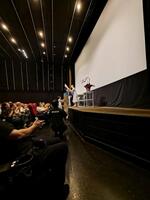 「戦争の記憶と記録を語り継ぐ映画祭」トークショーに出席した高橋惠子＝池袋・新文芸坐