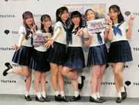 　ＨＫＴ４８の（左から）石橋颯、竹本くるみ、井澤美優、龍頭綺音、豊永阿紀、栗原紗英