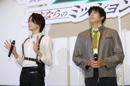 登壇した今井竜太郎（左）と秋谷郁甫（撮影・吉澤敬太）