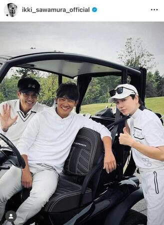 ２５年、反町隆史、山崎育三郎とゴルフ。沢村一樹のインスタグラム＠ｉｋｋｉ＿ｓａｗａｍｕｒａ＿ｏｆｆｉｃｉａｌ（２５年１１月２日付）より