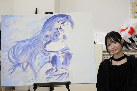 制作中の作品を見せるＲａｉｎ　Ｔｒｅｅの橋本真希